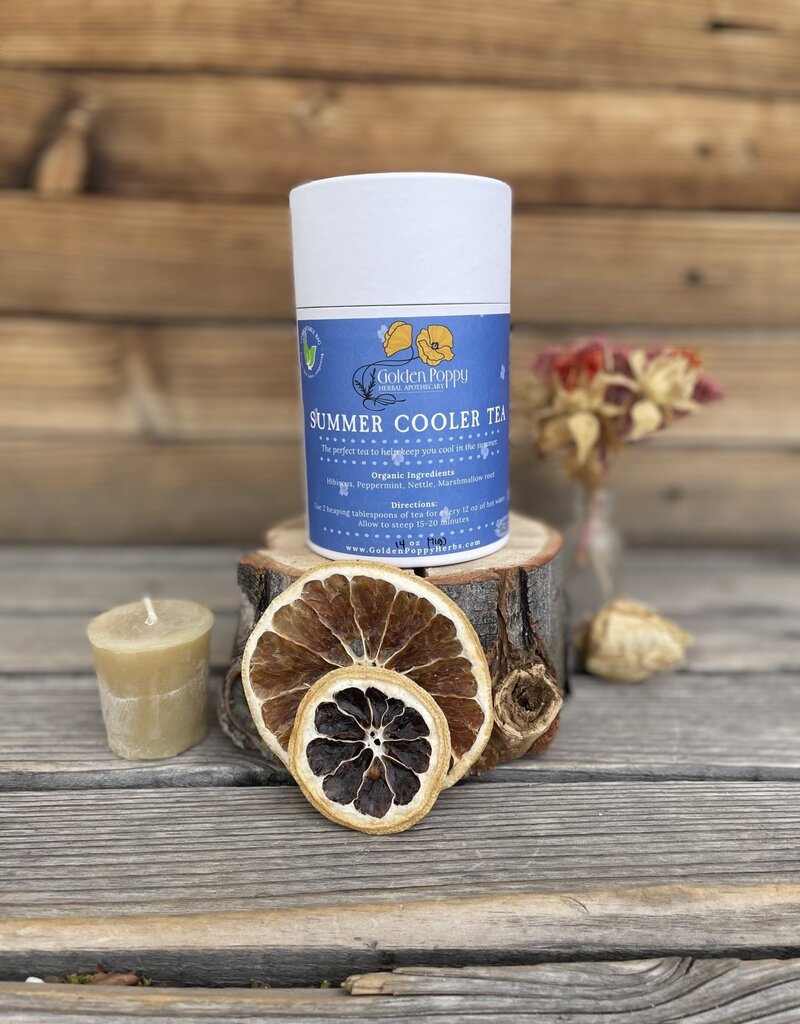 Golden Poppy Herbs Summer Cooler Tea, 20oz Tube (100g)