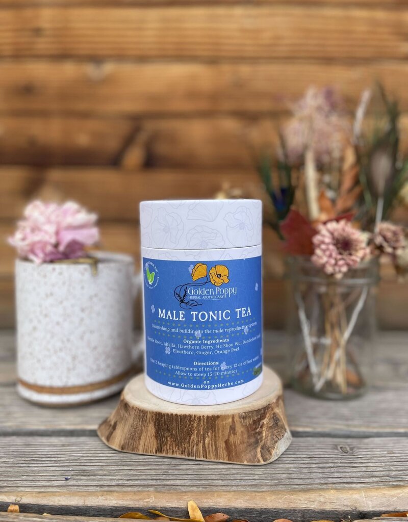 Golden Poppy Herbs Male Tonic Tea  Tube, 14oz (150g)
