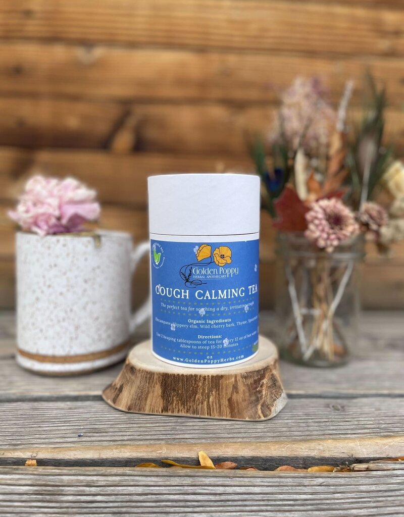 Golden Poppy Herbs Cough Calming Tea, 14oz Tube (133g)