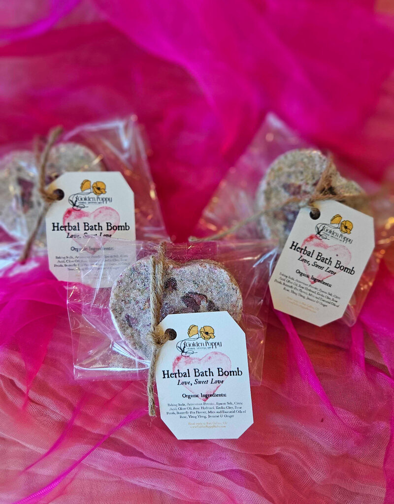 Golden Poppy Herbs Love, Sweet Love Herbal Bath Bomb 2025