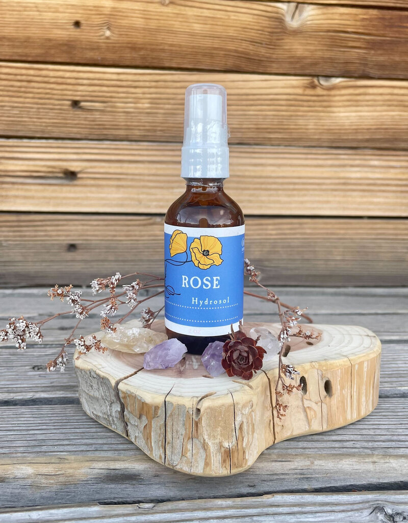 Golden Poppy Herbs Rose Hydrosol, Organic 2oz Mister