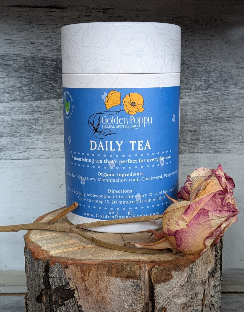 Golden Poppy Herbs Daily Tea, 14oz Tube (52g)
