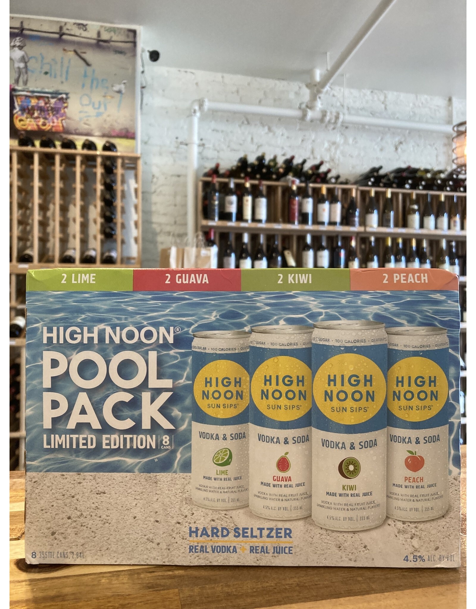 High Noon High Noon Pool Pack Seltzer - Lime, Guava, Kiwi, Peach