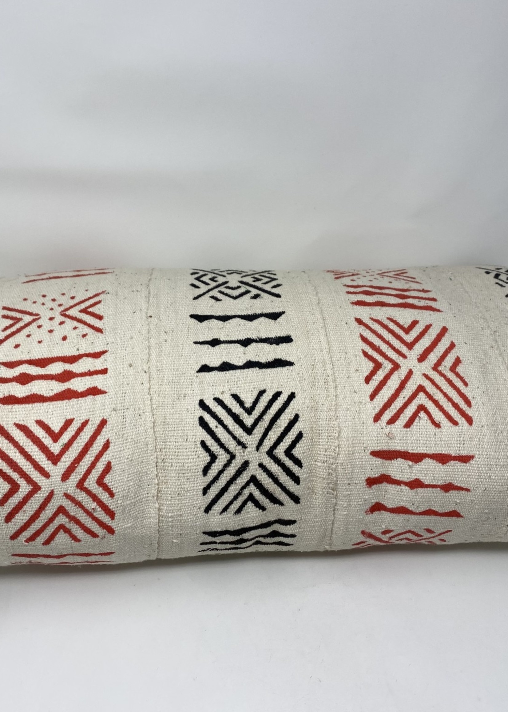 DOUBLE SIDED With Insert White With Black Dashed Lines Dash Line African  Mudcloth Pillow Insert Included Two Side 2 Sides 