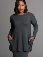 SARAH KUENYEFU POCKET TUNIC BAMBOO KNIT