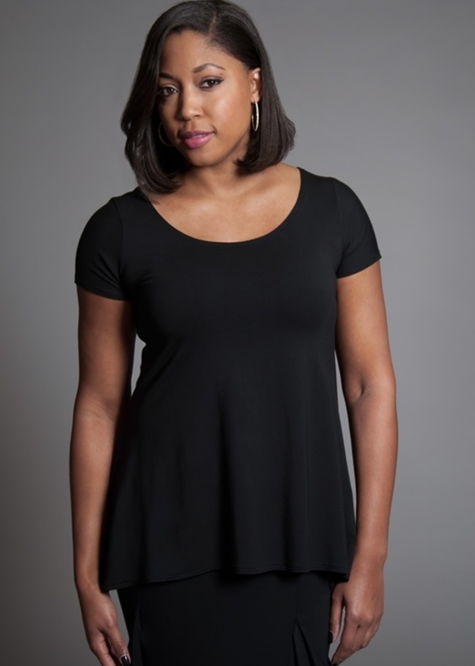 SARAH KUENYEFU W SHIRT CAP SLEEVE/BAMBOO KNIT