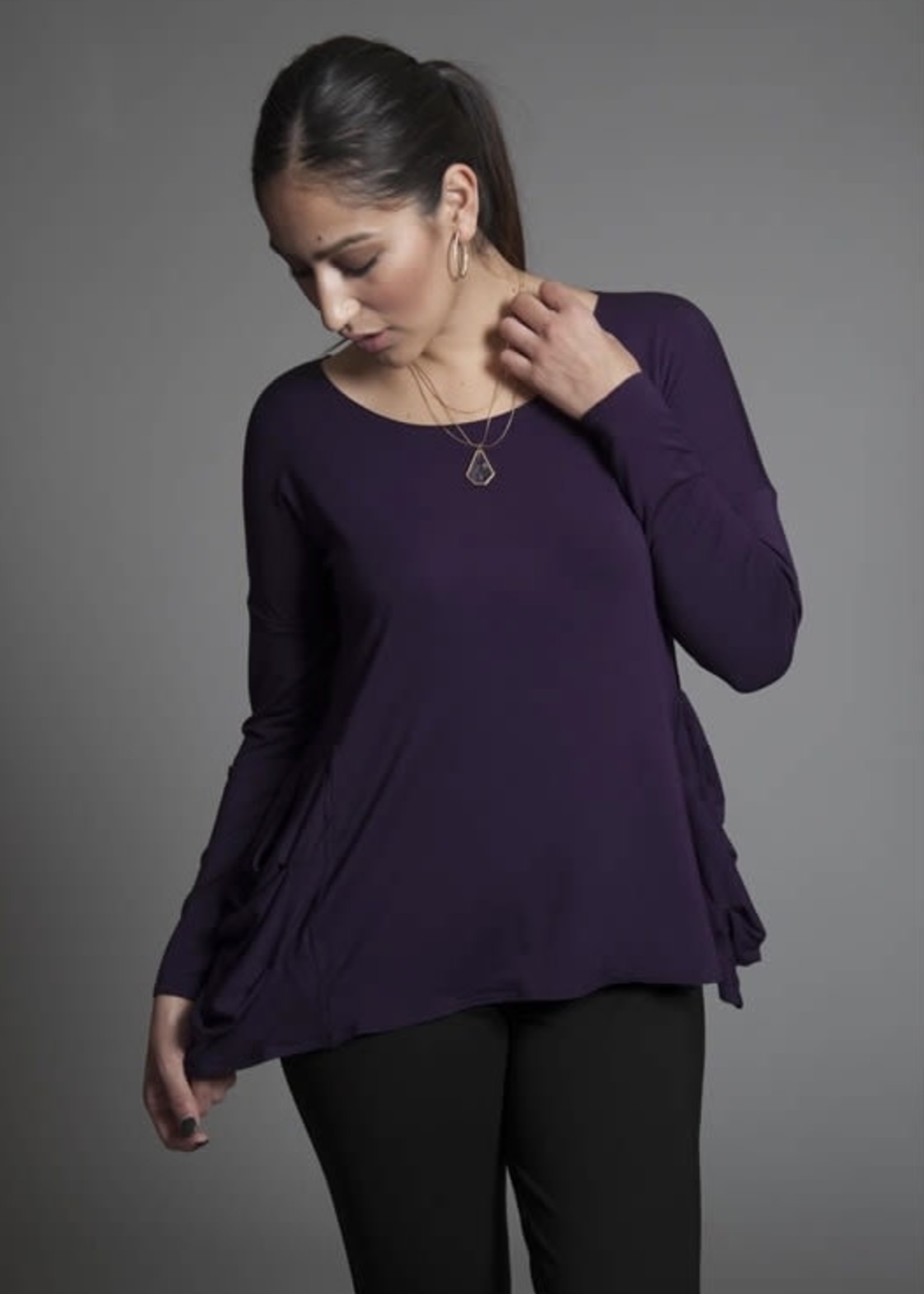 SARAH KUENYEFU POCKET TOP -BAMBOO/LONG SLEEVES