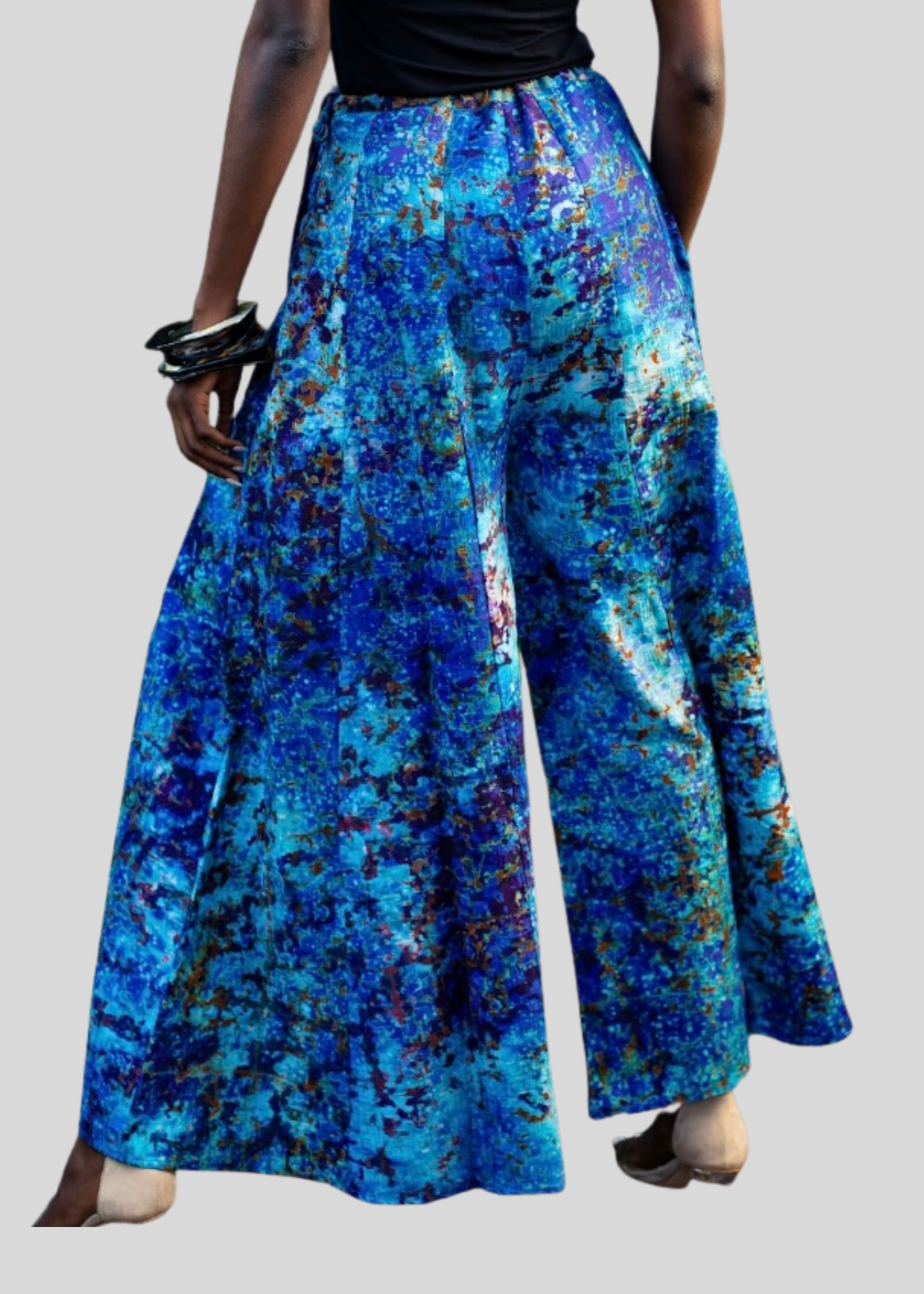 SARAH KUENYEFU EXTRA WIDE LEG BATIK PANTS