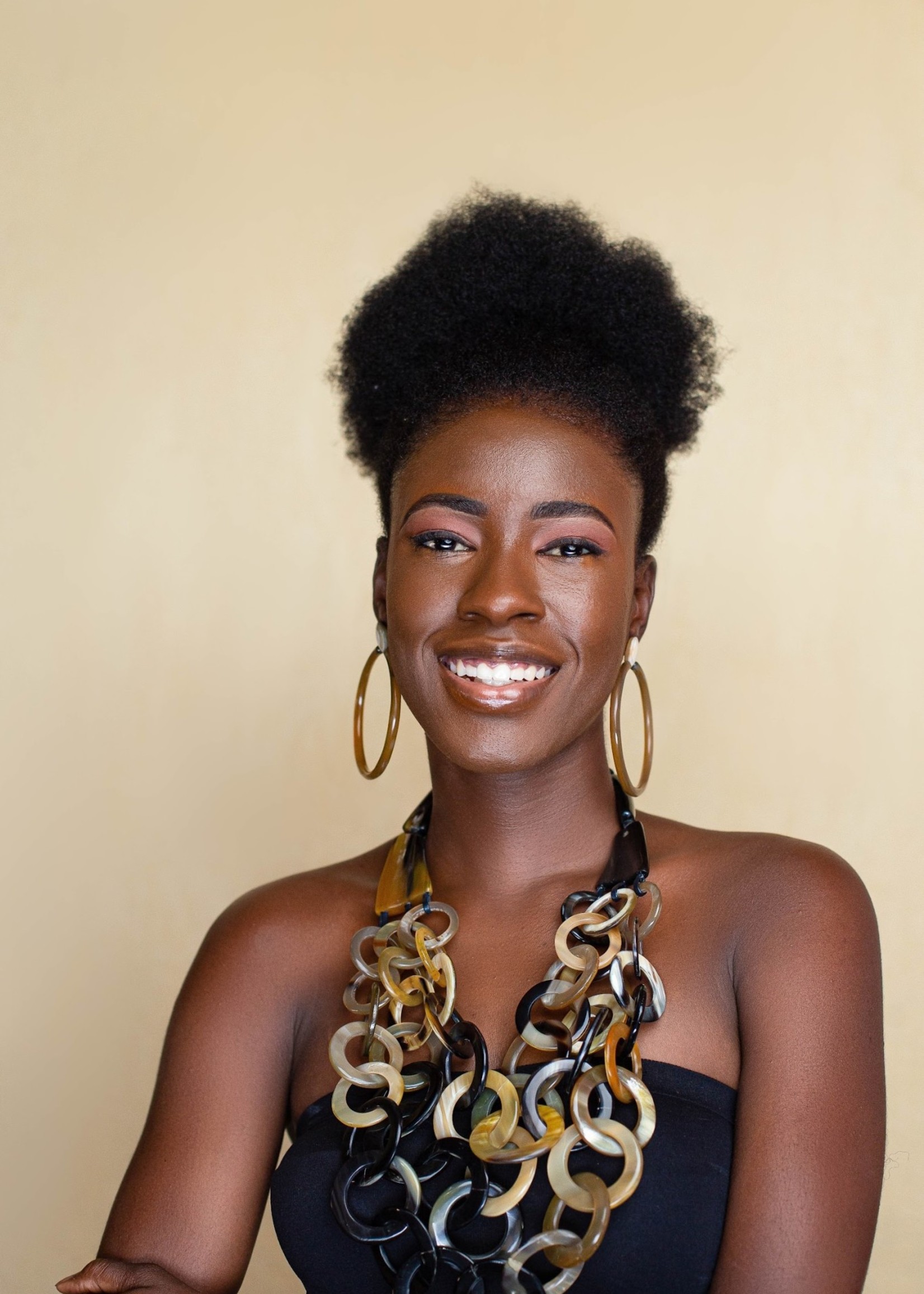 MULTI LAYERED ROUND HORN STATEMENT NECKLACE