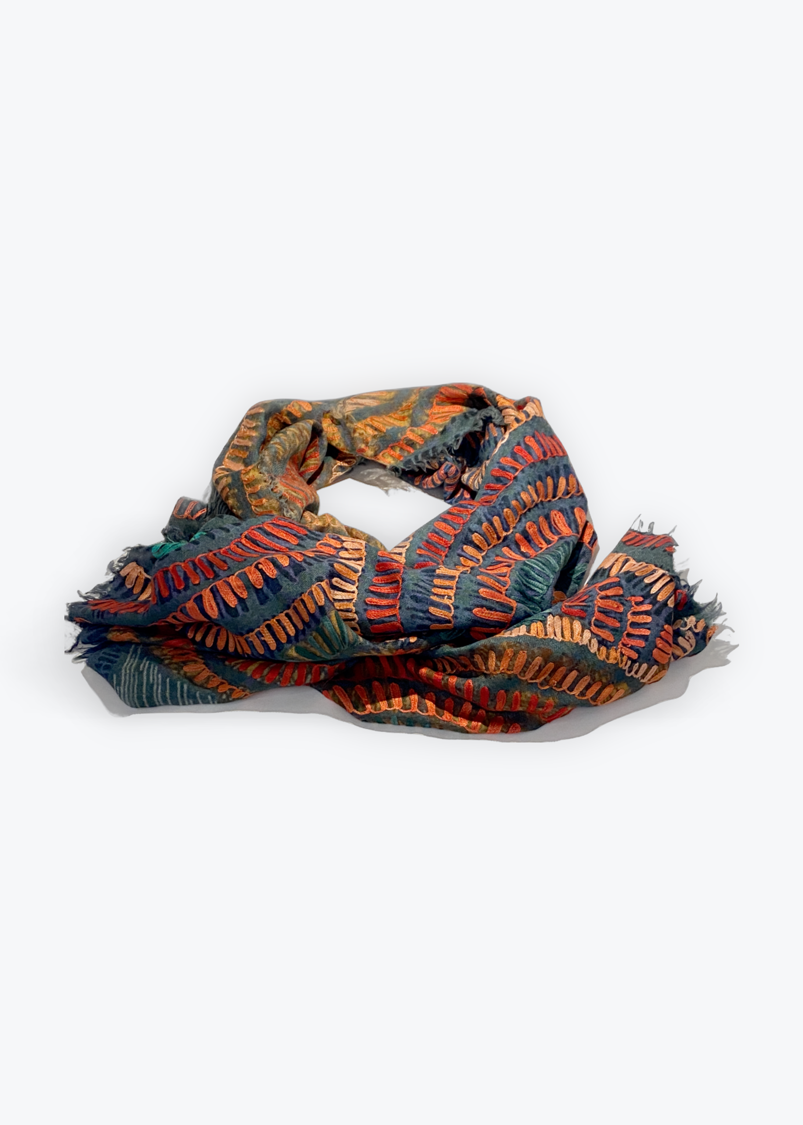 HAND EMBROIDERED WOOL SCARF