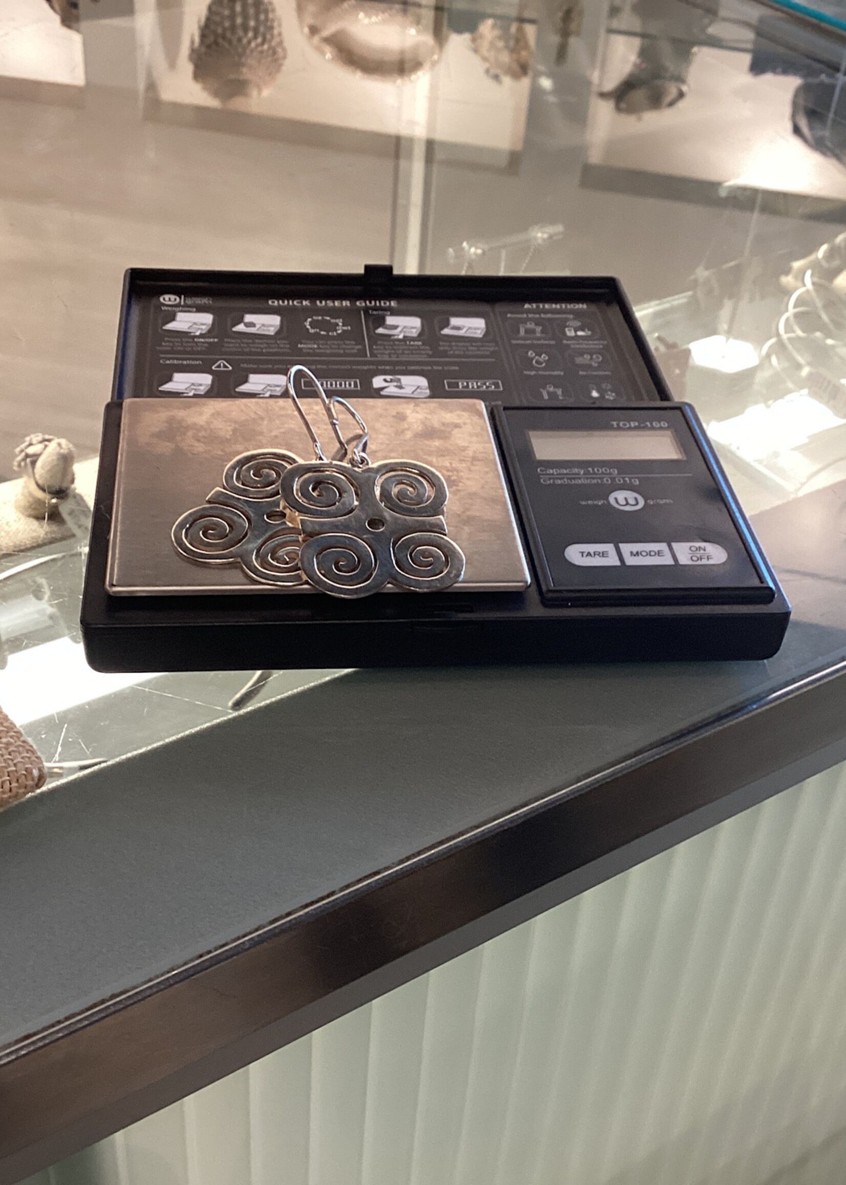 SILVER ADINKRA EARRING