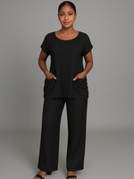 SARAH KUENYEFU 2PC PANTS AND POCKET TOP SET