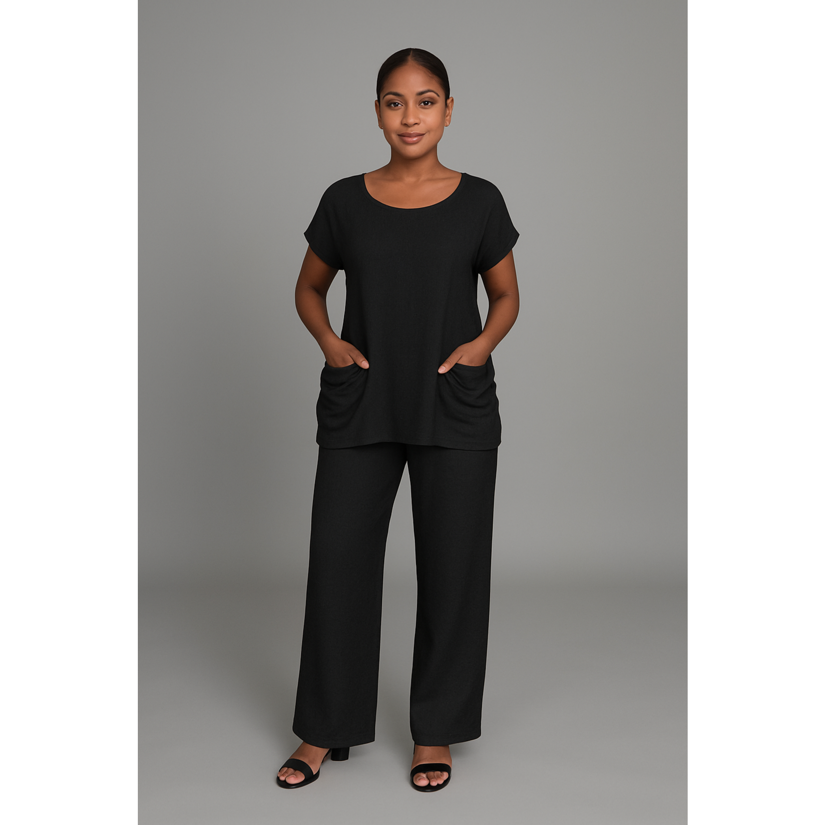 SARAH KUENYEFU 2PC PANTS AND POCKET TOP SET