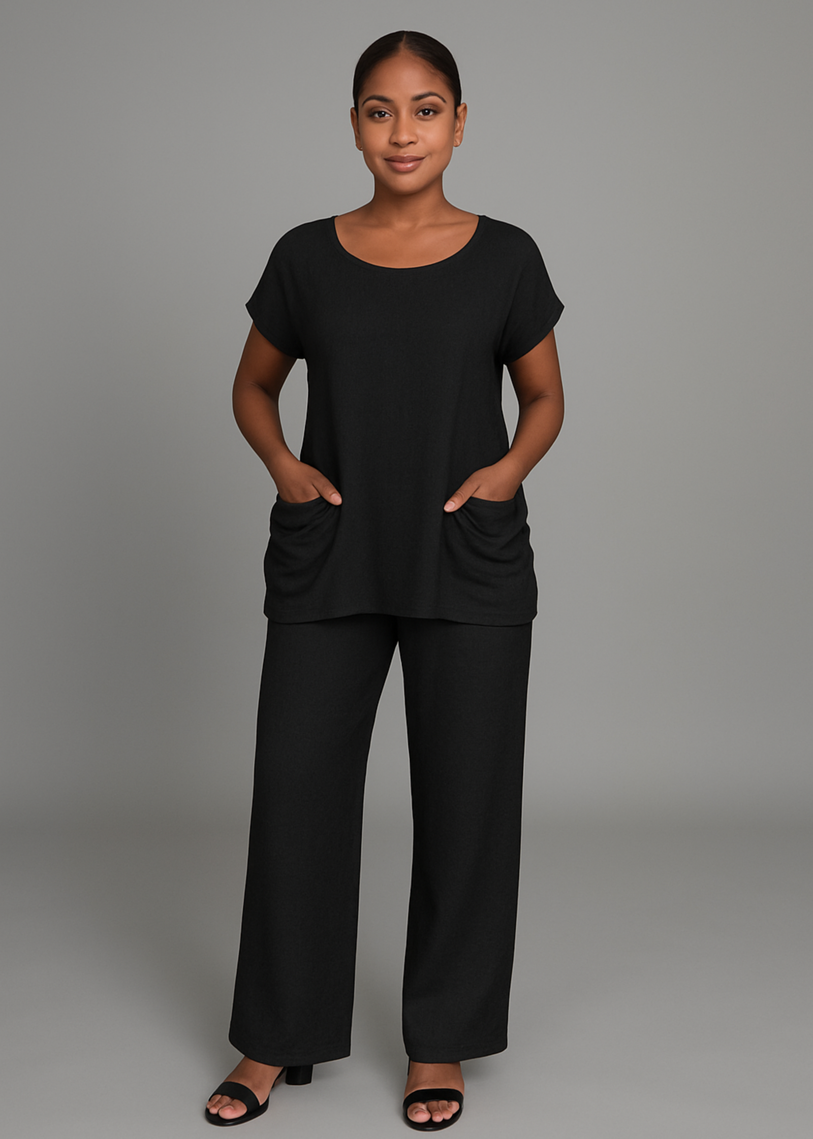 SARAH KUENYEFU 2PC PANTS AND POCKET TOP SET