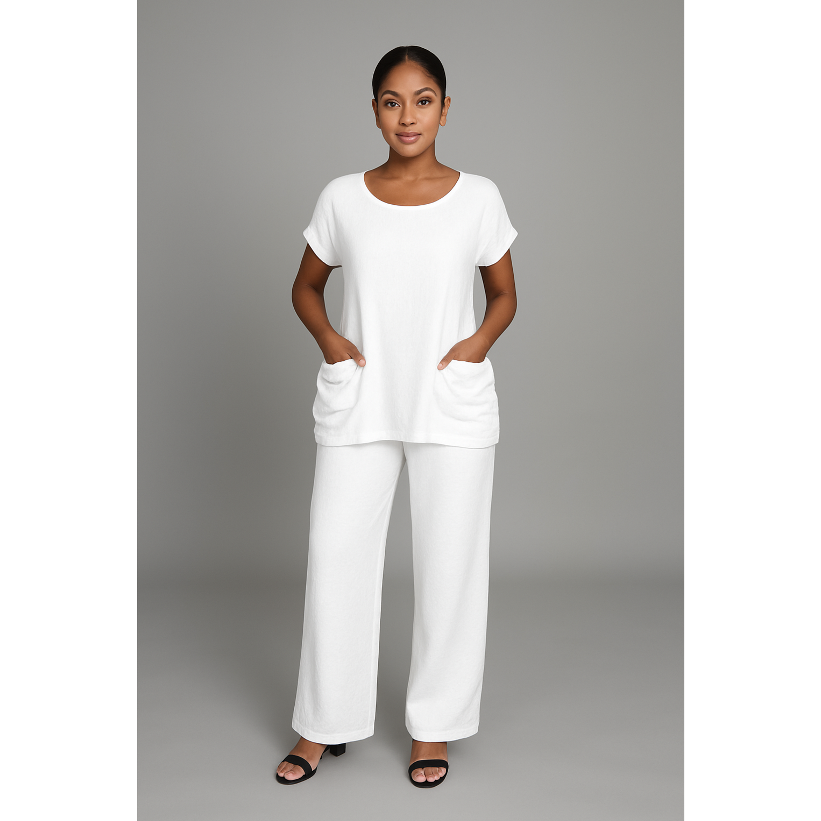 SARAH KUENYEFU 2PC PANTS AND POCKET TOP SET