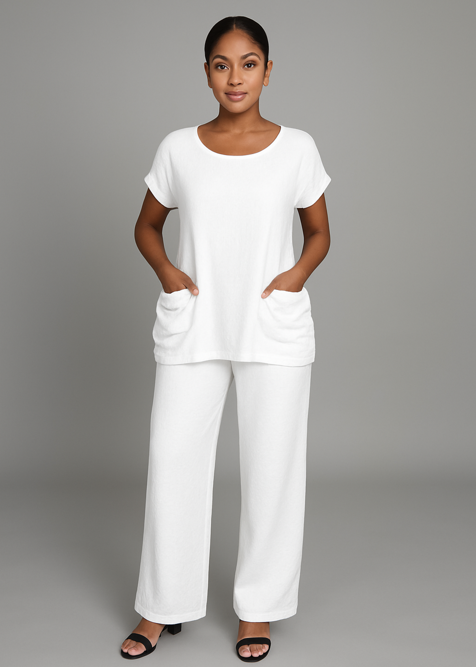 SARAH KUENYEFU 2PC PANTS AND POCKET TOP SET