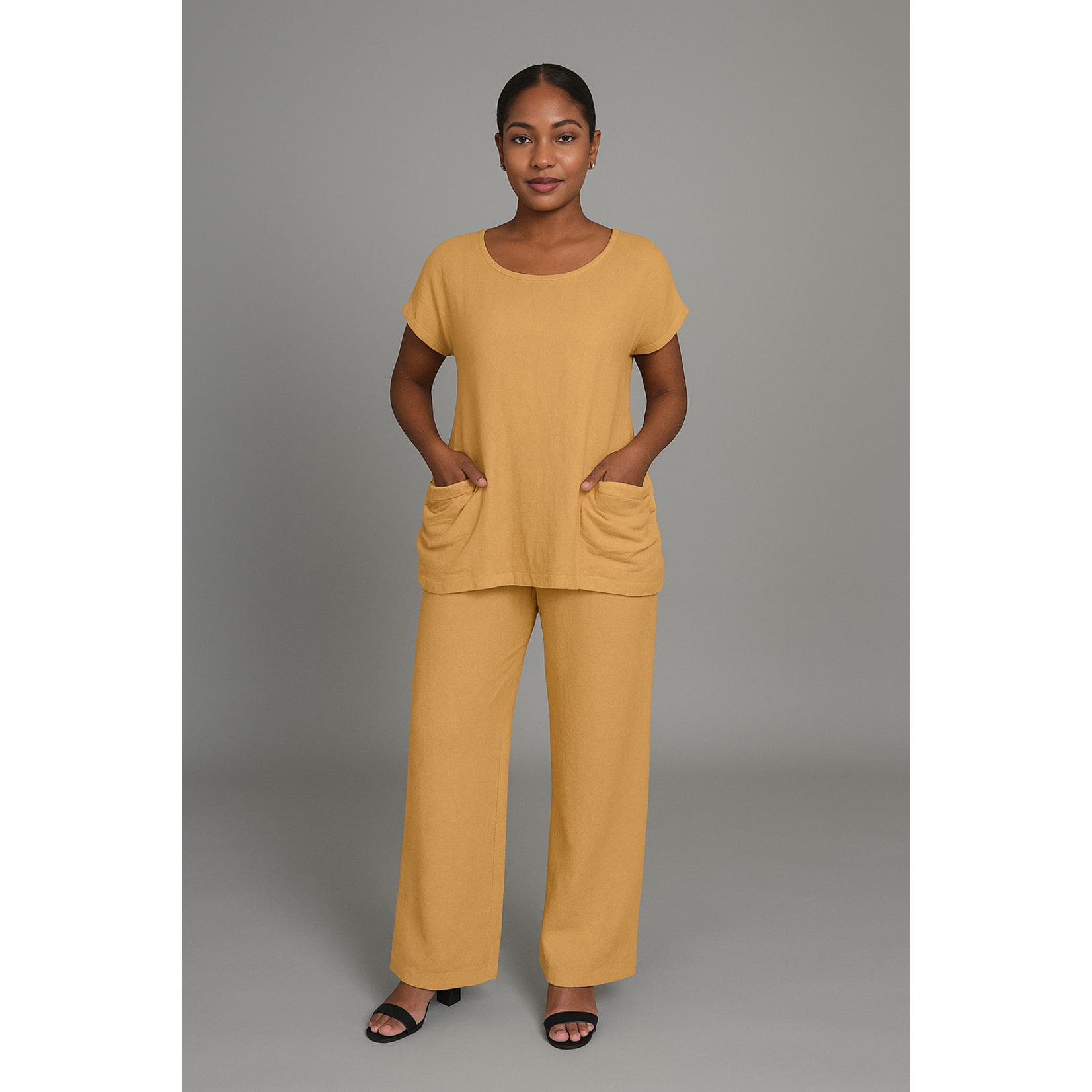 SARAH KUENYEFU 2PC PANTS AND POCKET TOP SET