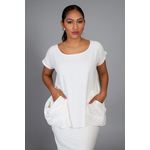 SARAH KUENYEFU POCKET TOP CAP-SLEEVE/Santa Barbara