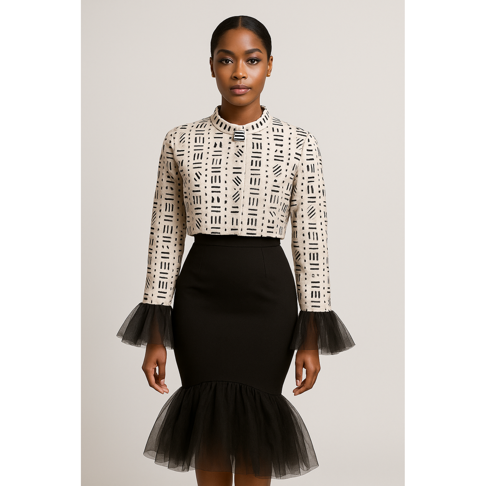 Cropped Mudcloth Jacket