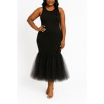 SARAH KUENYEFU Sleeveless Dress w/ Tulle