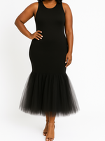 SARAH KUENYEFU Sleeveless Dress w/ Tulle