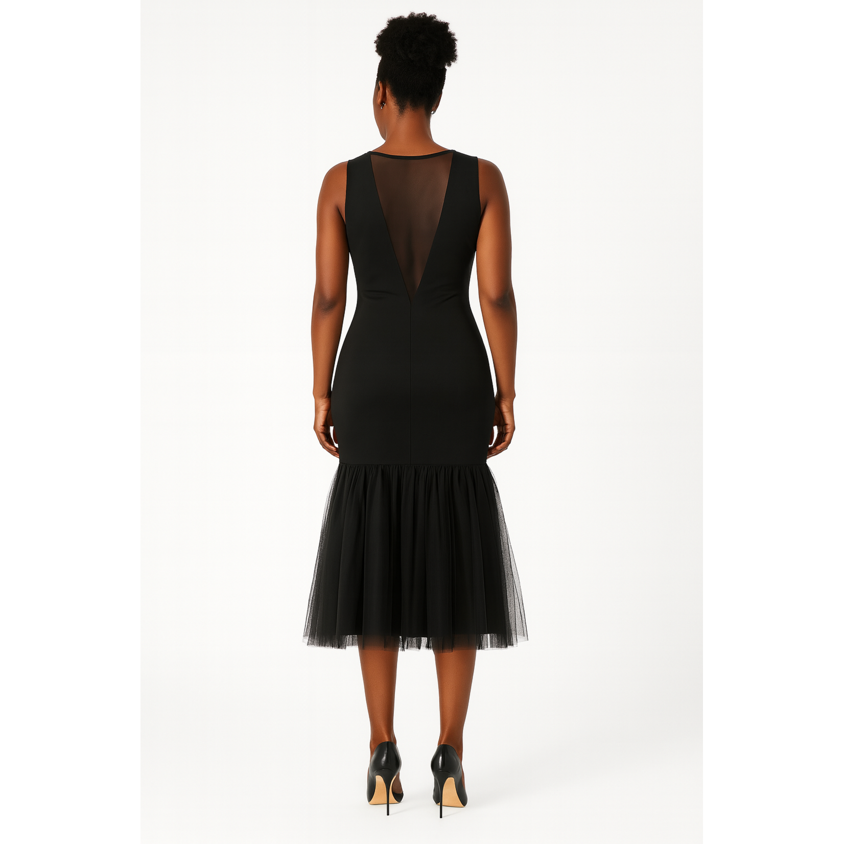 SARAH KUENYEFU Sleeveless Dress w/ Tulle