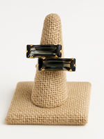 SKC BAGUETTE ASYMMETRICAL RING GOLD/Smoke Grey