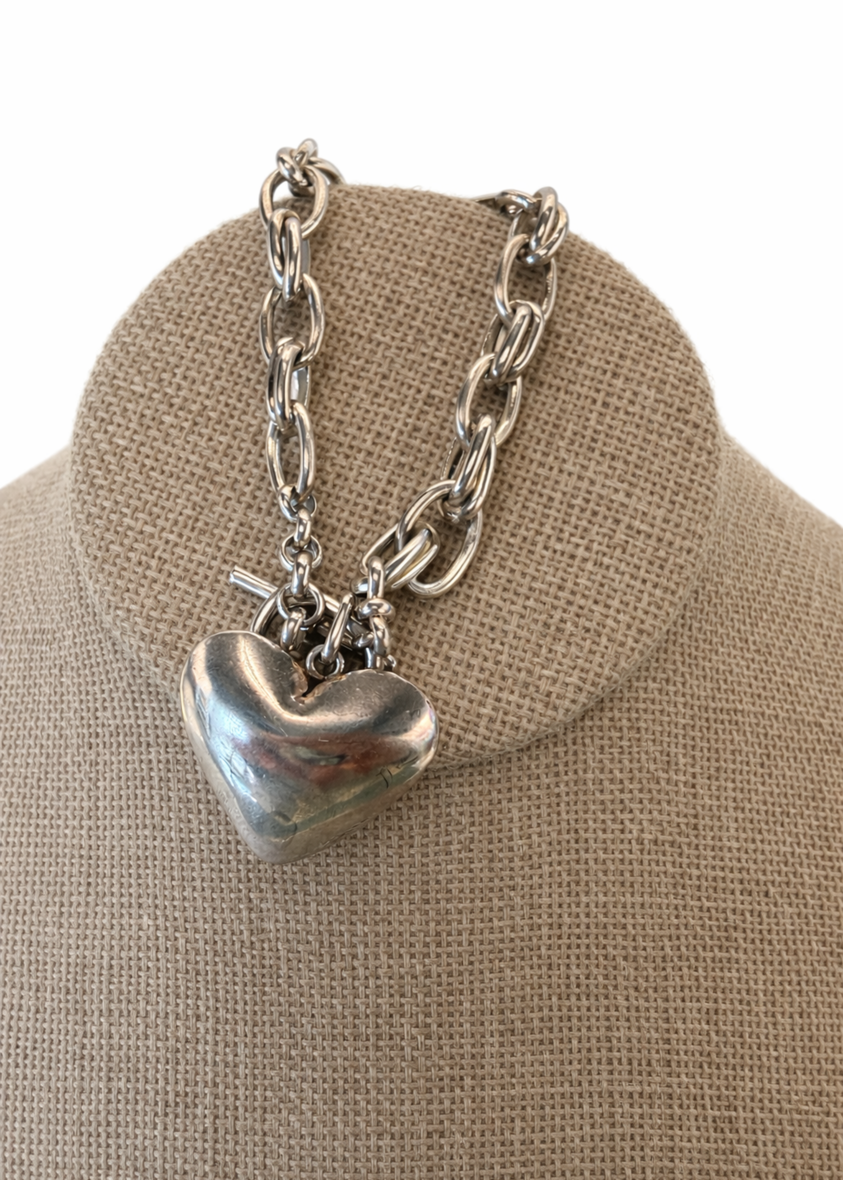 Silver Link Heart Bracelet