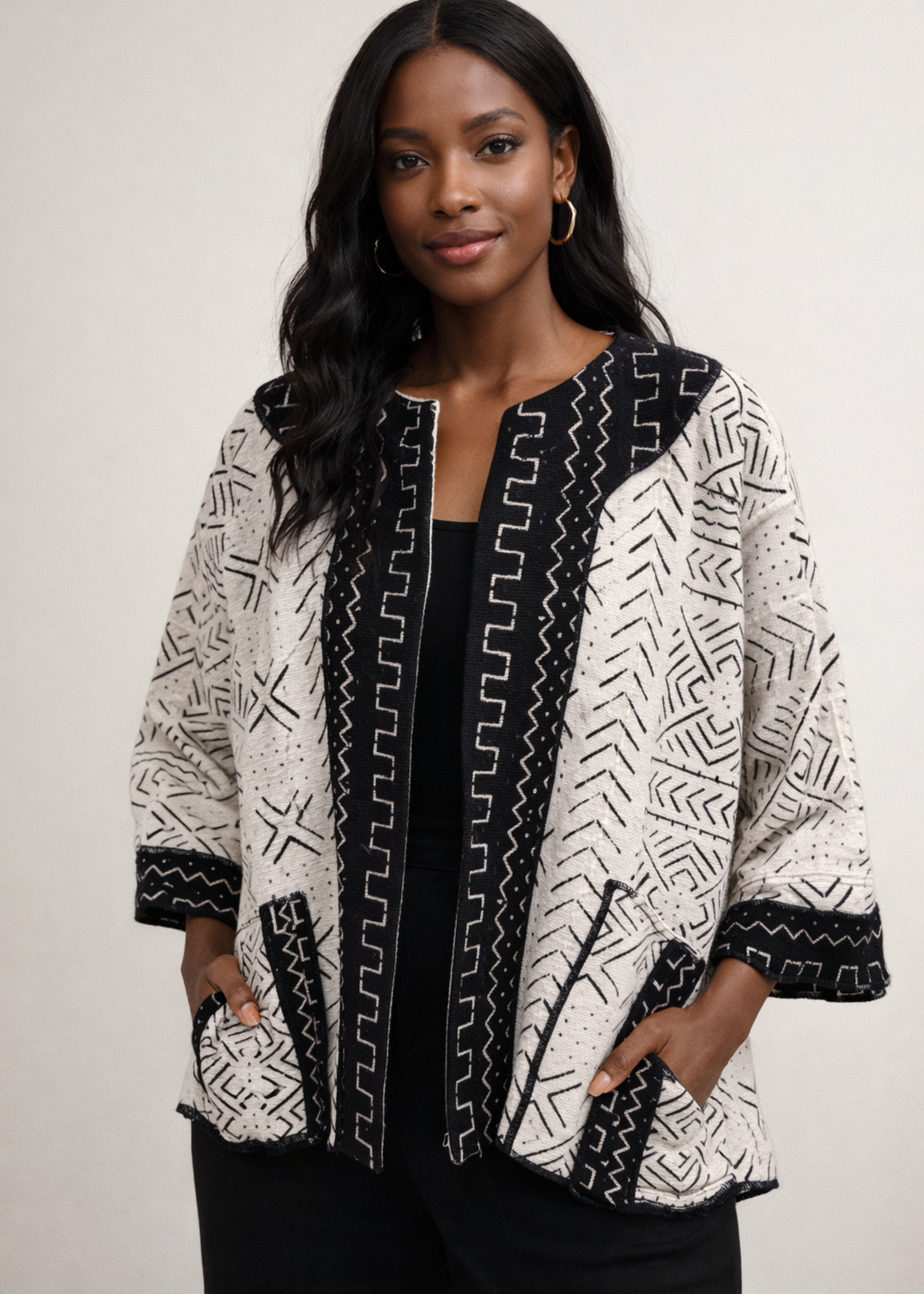 Mudcloth Contrast Jacket