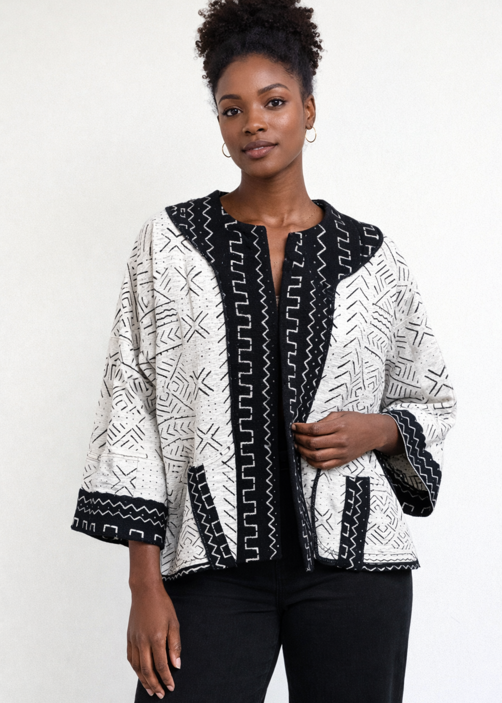 Mudcloth Contrast Jacket