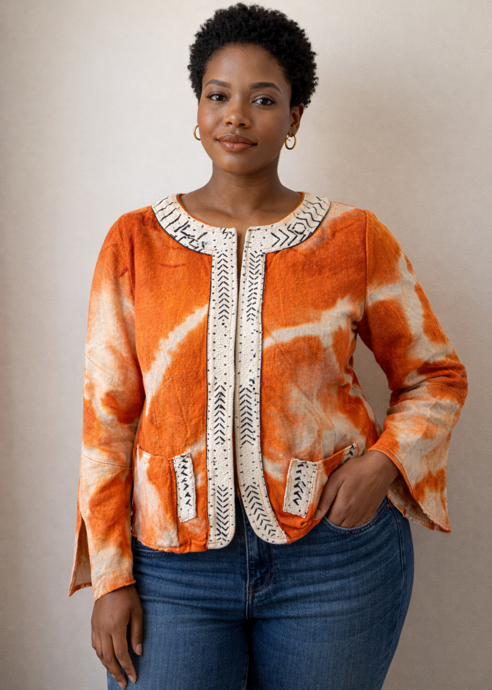 Mudcloth Contrast Jacket