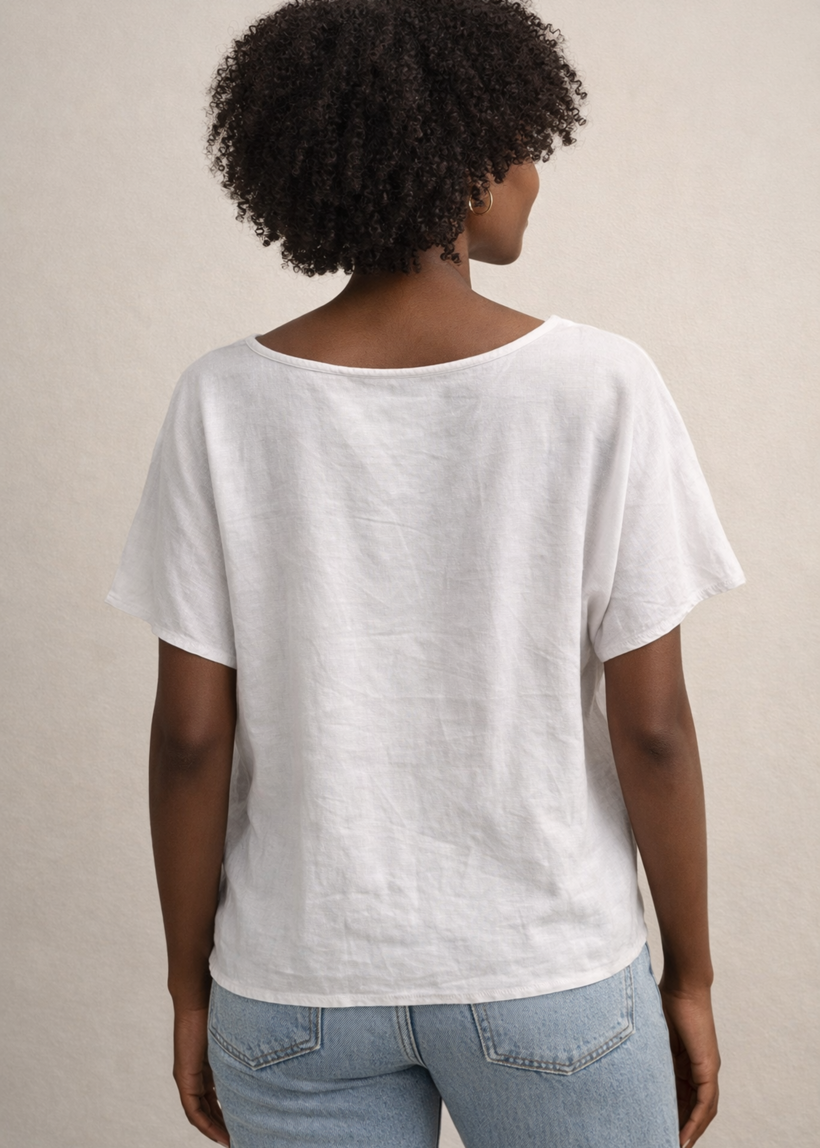 SKC CAP SLEEVES LINEN TOP