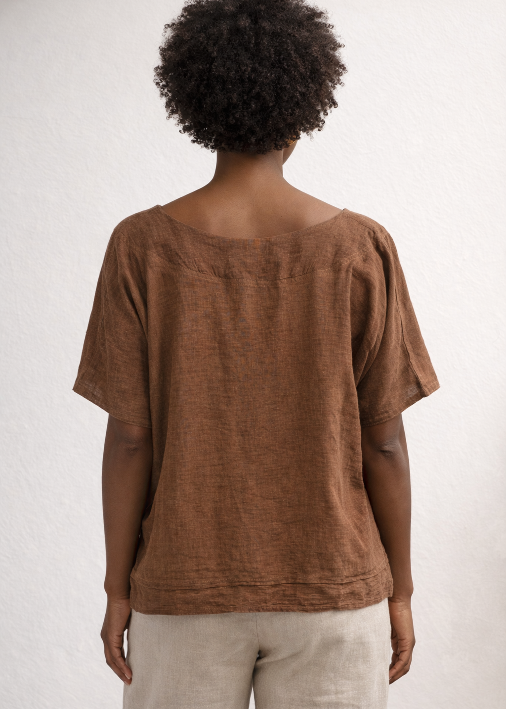 SKC CAP SLEEVES LINEN TOP