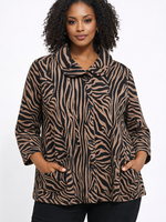 carine apparel Pattern Button Knit Jacket