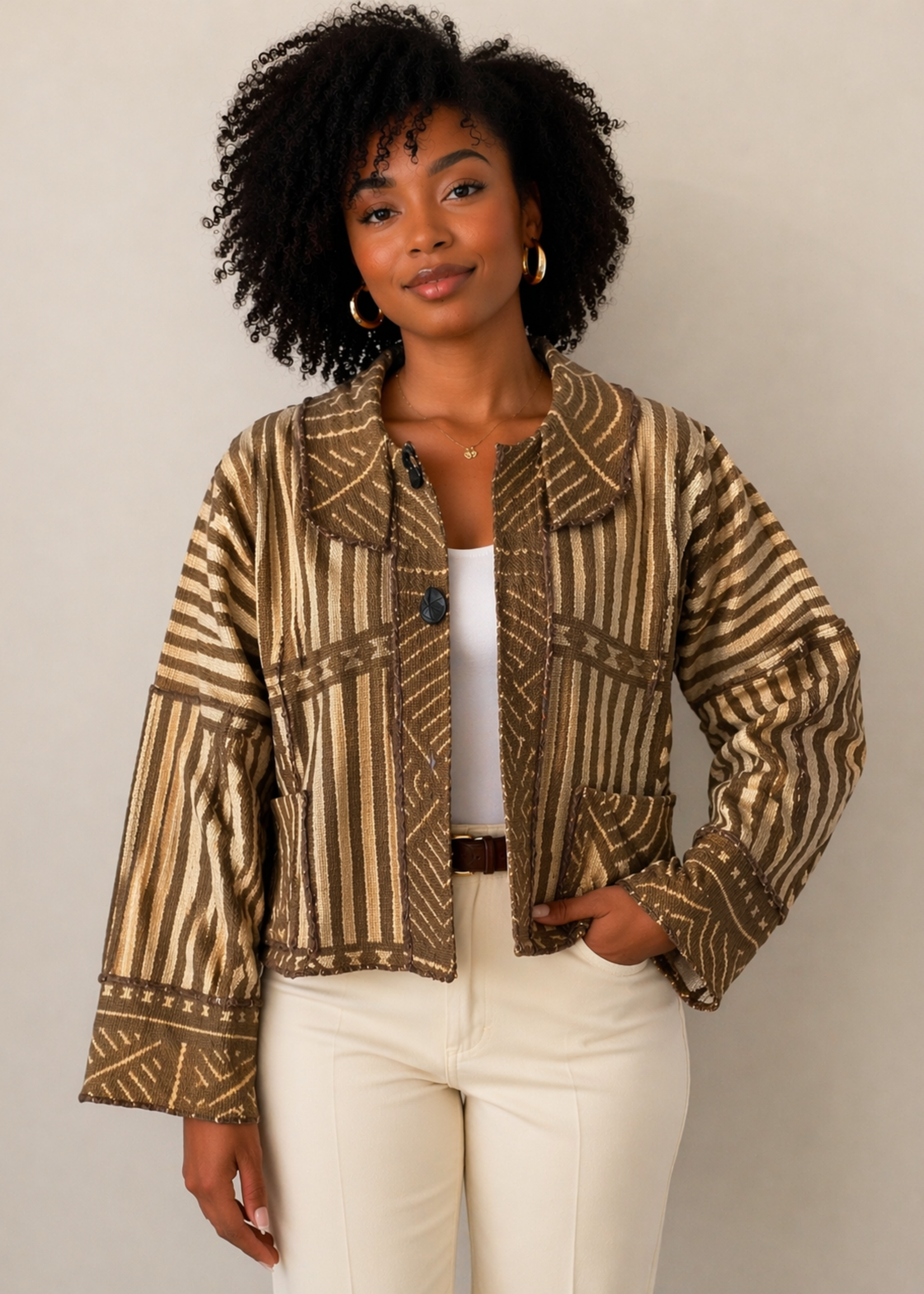 SARAH KUENYEFU Mudcloth Jacket