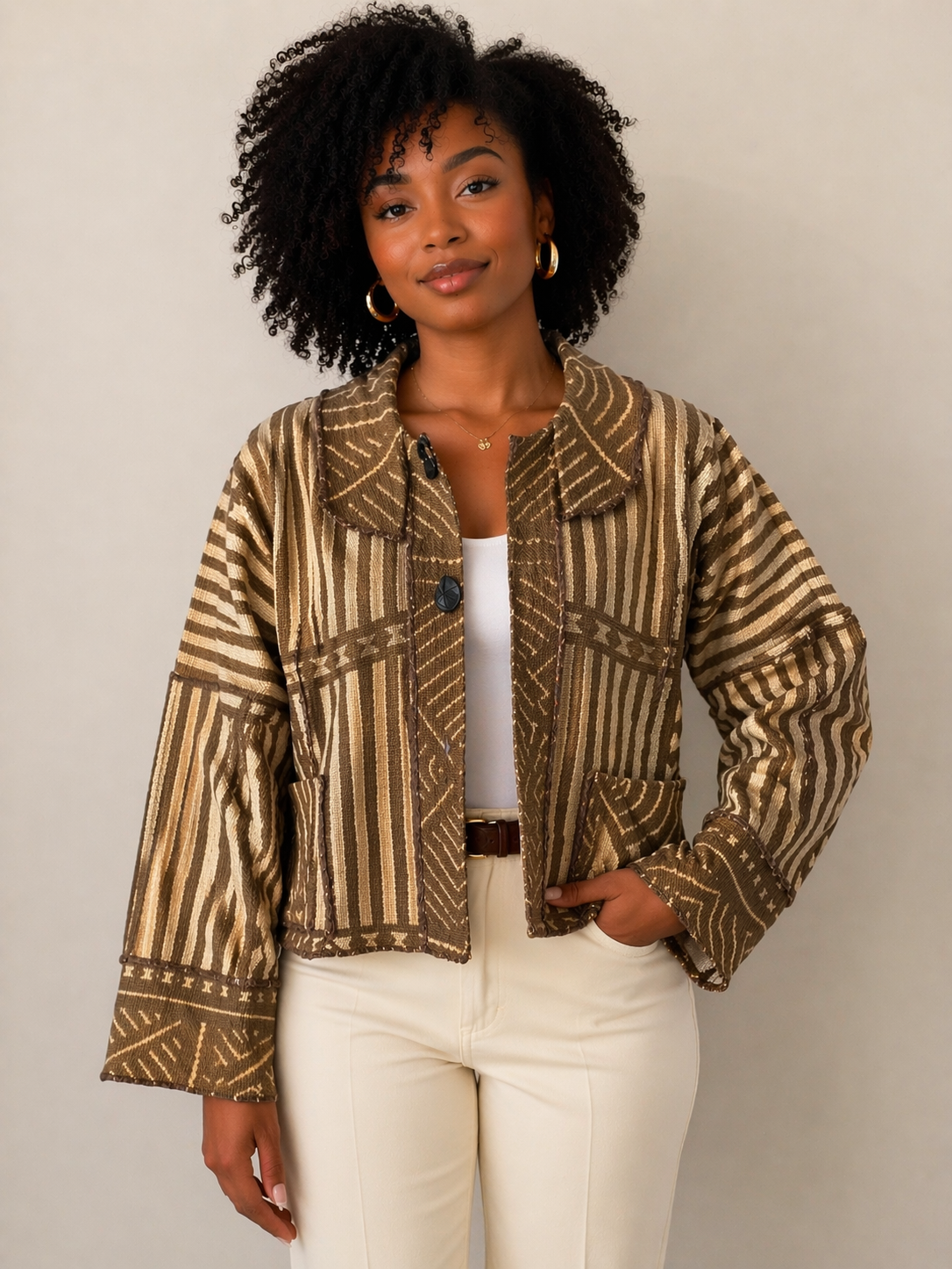 Mudcloth Jacket - SARAH KUENYEFU COLLECTION