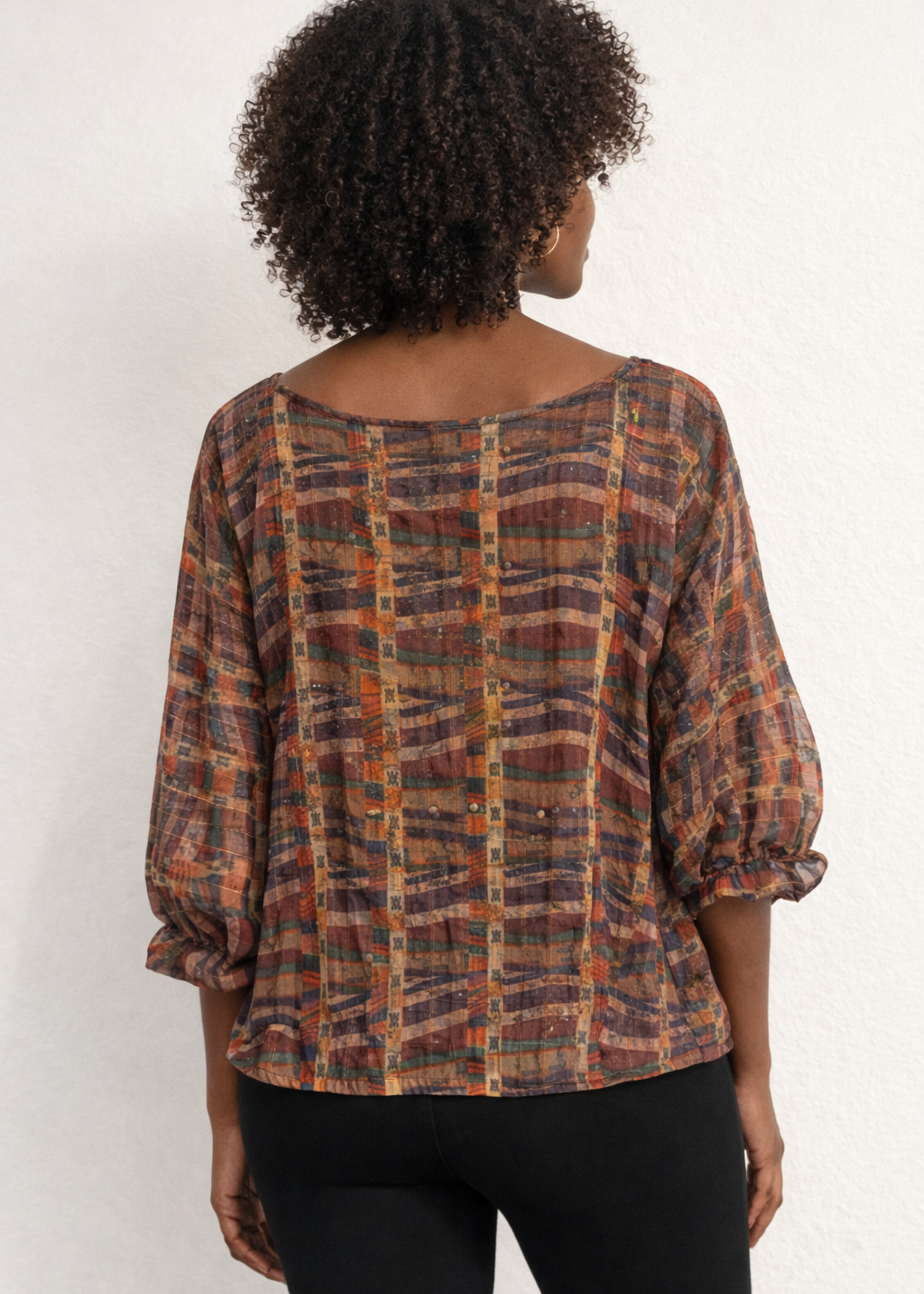 HAND DYED SILK OVERLAY LONG TOP