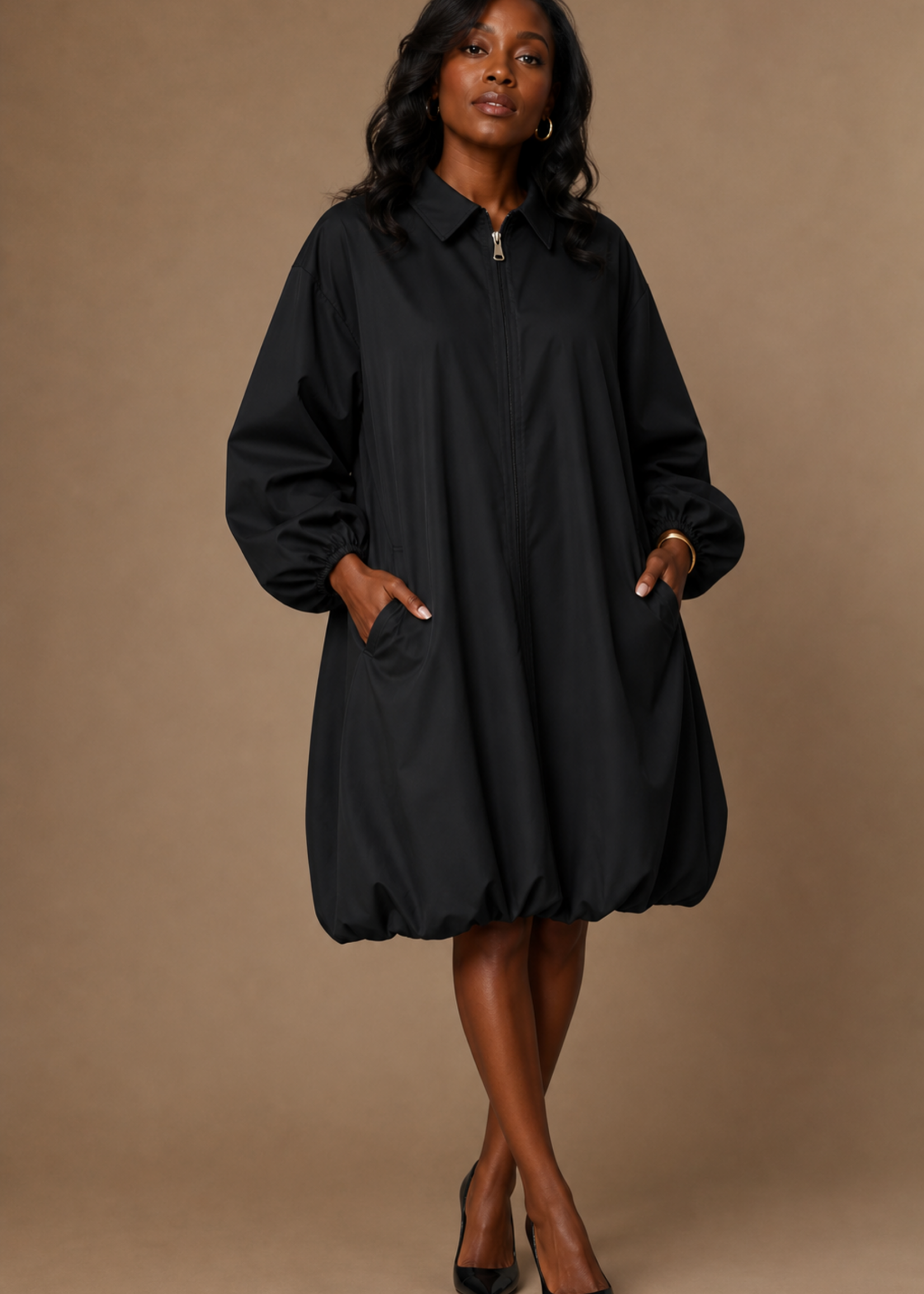 Zip Bubble Dress OS