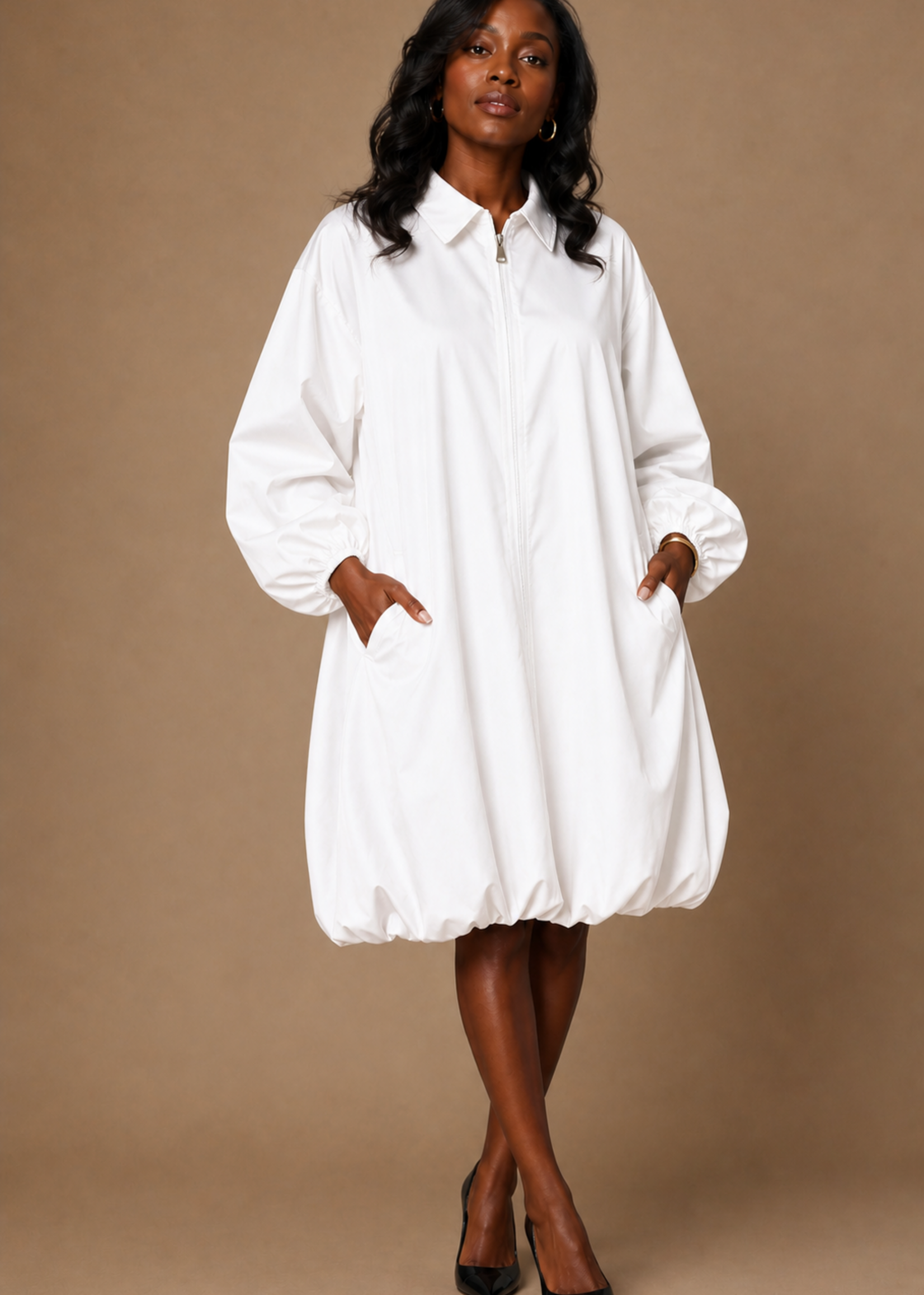 Zip Bubble Dress OS