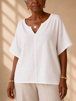 SKC CAP SLEEVES LINEN TOP