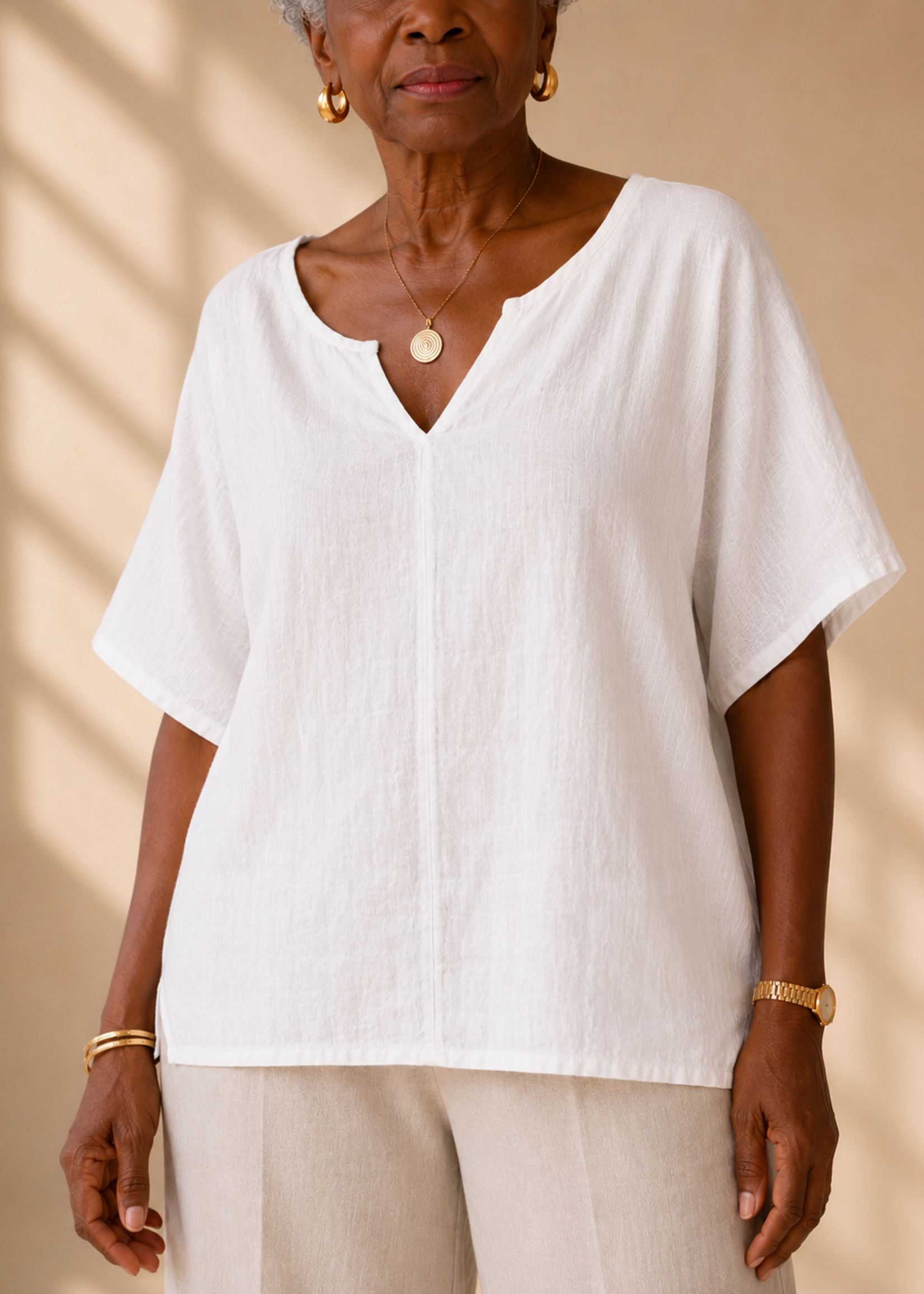 SKC CAP SLEEVES LINEN TOP