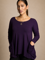 SARAH KUENYEFU POCKET TOP -BAMBOO/LONG SLEEVES
