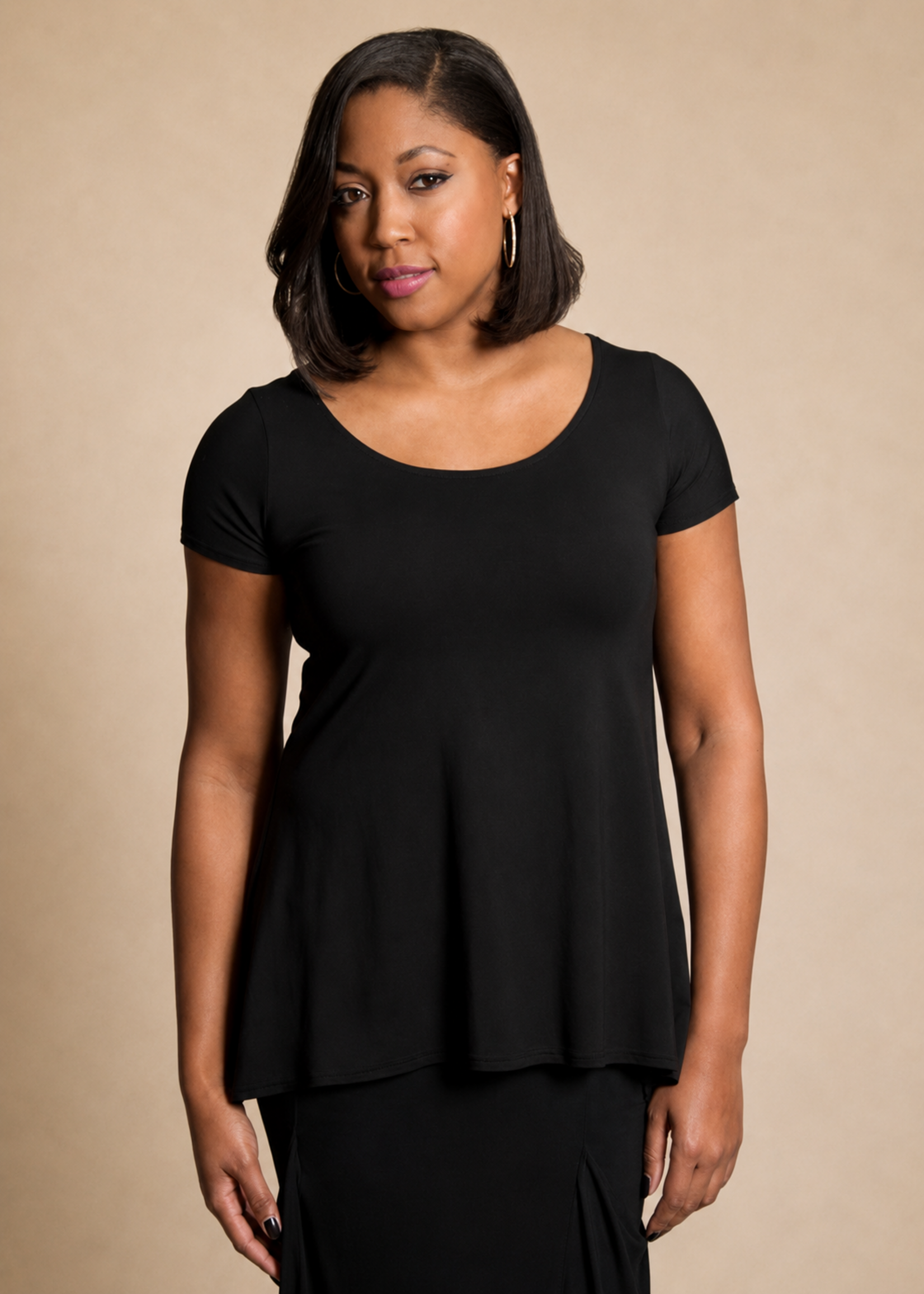 SARAH KUENYEFU W SHIRT CAP SLEEVE/BAMBOO KNIT
