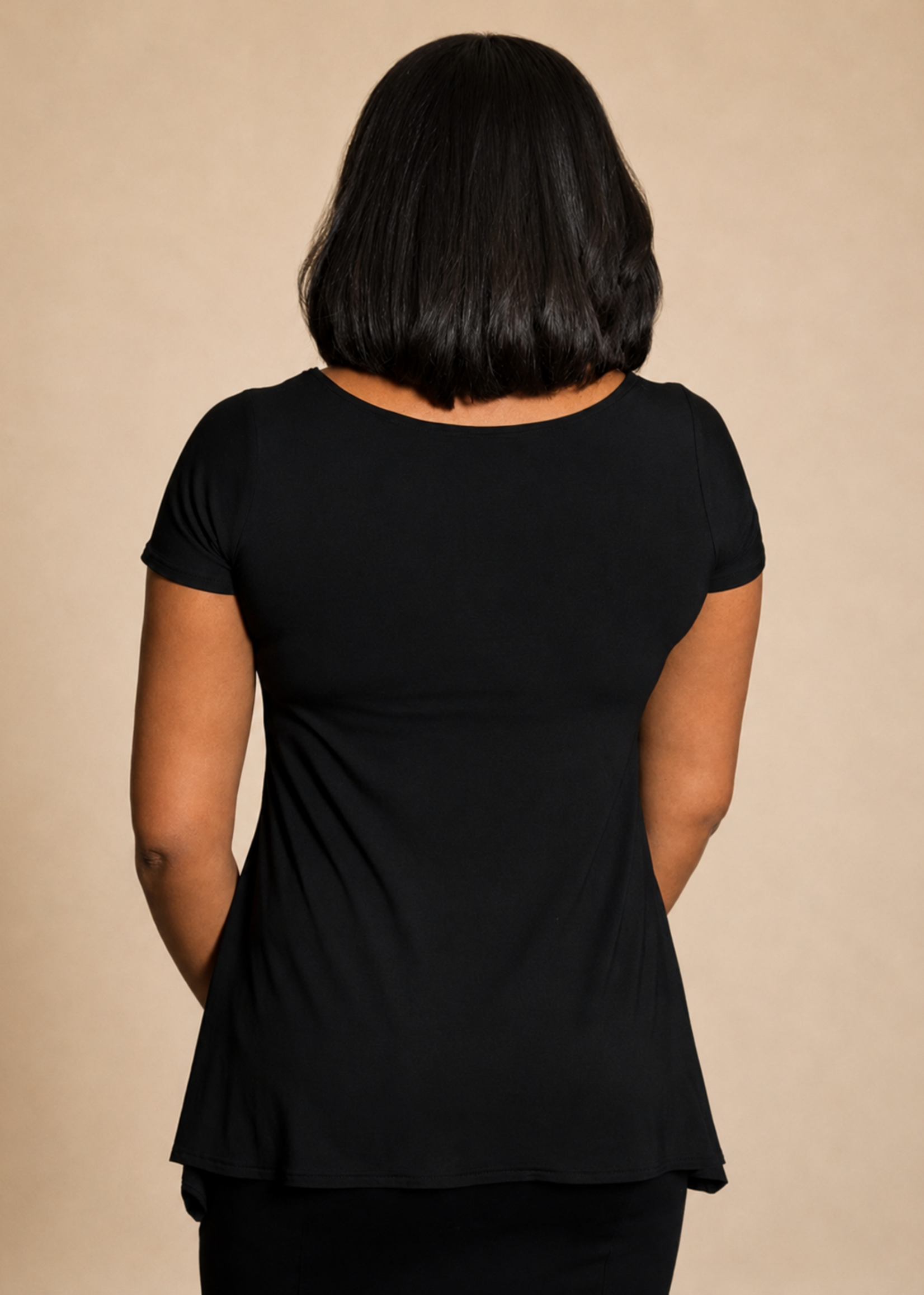 SARAH KUENYEFU W SHIRT CAP SLEEVE/BAMBOO KNIT
