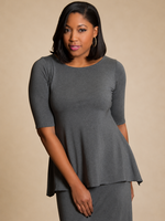 SARAH KUENYEFU W SHIRT MID LENGTH SLEEVES (BAMBOO KNIT)