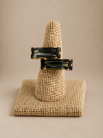 SKC BAGUETTE ASYMMETRICAL RING GOLD/Smoke Grey