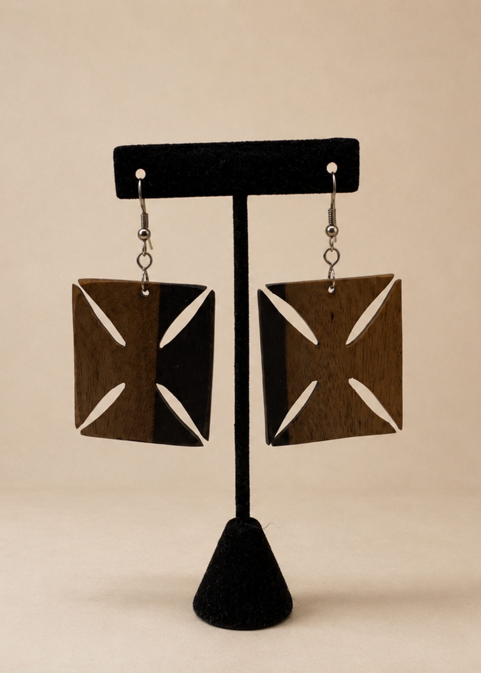 SKC ADINKRA WOODEN EARRINGS