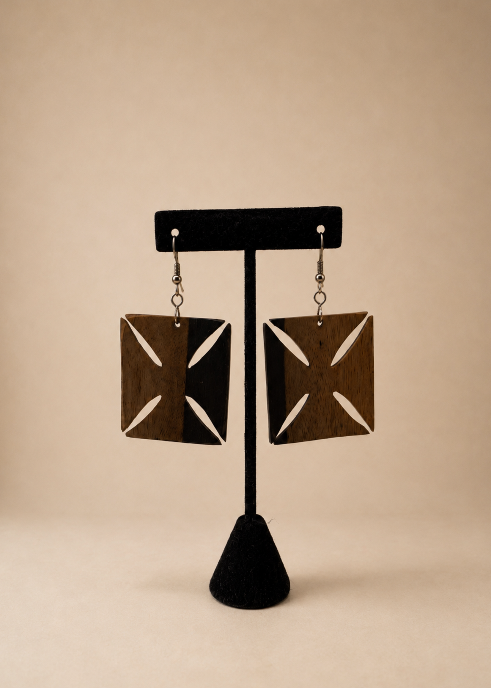 SKC ADINKRA WOODEN EARRINGS