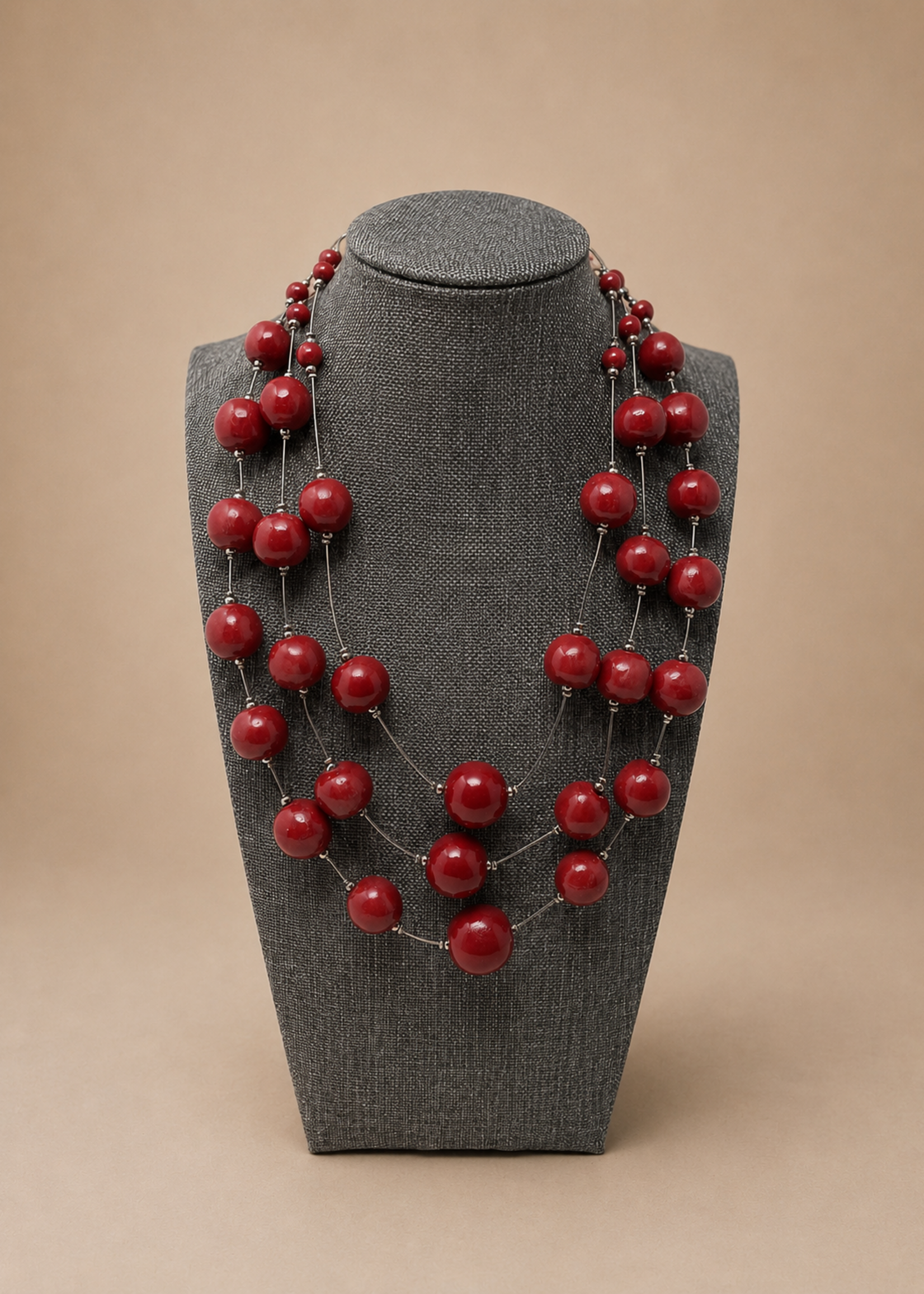 SKC 3 TIERED BEADED NECKLACE