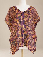 HAND DYED SILK OVERLAY LONG TOP